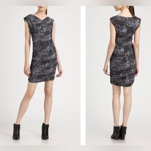 IRO Heidi Ruched Printed Crepe Mini Dress 1